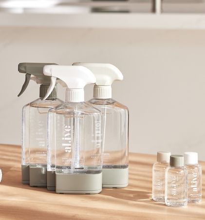cleaning products bottles
